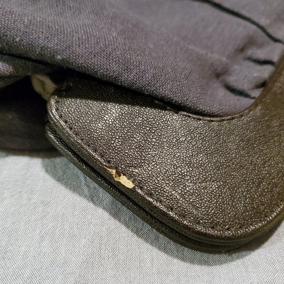 Gently Used Old Navy Clutch Purse, Linen and Faux Leather w/ Magnetic Closure - Picture 16 of 16